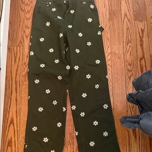 PacSun Kids Olive Floral Pants